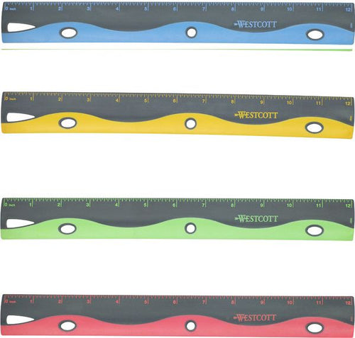 RULER/12IN WAVE ASST COLOR