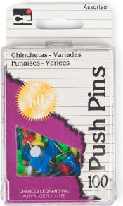 PUSH PIN 100CT ASRT