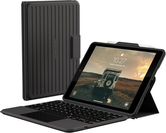 UAG Rugged Bluetooth Detachable Keyboard with Trackpad & Backlit Keys iPad 10.2'' (9th Gen, 2021) Case - Black/Ash