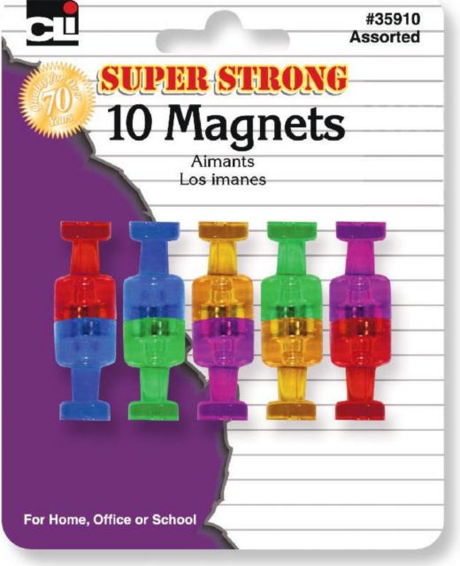 MAGNETS 10CT ASST COLORS