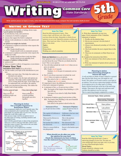 WRITING COMMON CORE 5TH GRADE